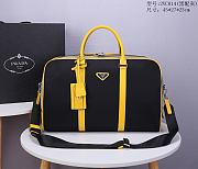 Nylon and Saffiano Leather Duffle Bag In Yellow 2VC014 Size 45x27x23cm - 1