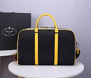 Nylon and Saffiano Leather Duffle Bag In Yellow 2VC014 Size 45x27x23cm - 6
