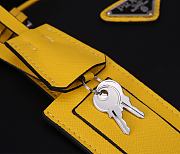 Nylon and Saffiano Leather Duffle Bag In Yellow 2VC014 Size 45x27x23cm - 5
