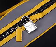 Nylon and Saffiano Leather Duffle Bag In Yellow 2VC014 Size 45x27x23cm - 2