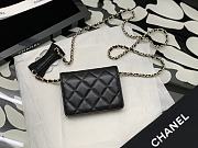 Chanel Flap Card Holder With Chain In Black  - 2