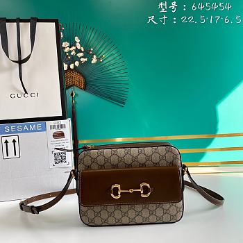 Gucci 1955 Shoulder Bag In Brown Canvas Leather 645454 