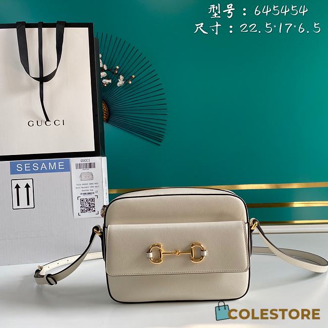 Gucci 1955 Shoulder Bag In White Leather 645454  - 1
