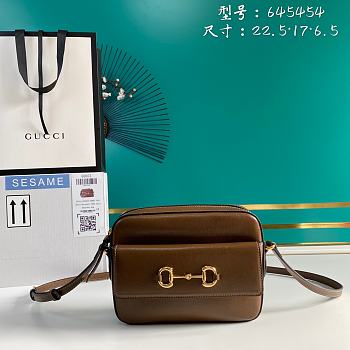 Gucci 1955 Shoulder Bag In Brown Leather 645454 Size 22cm