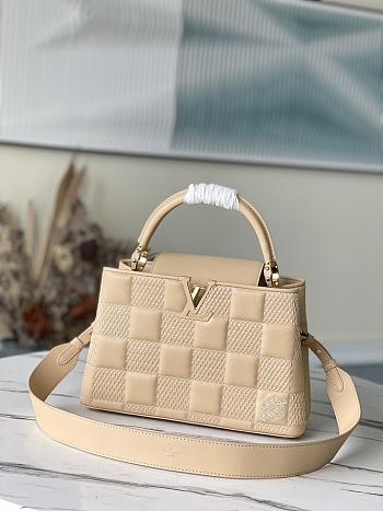 Louis Vuitton Capucines MM Damier Quilt Lambskin In Beige 31.5cm