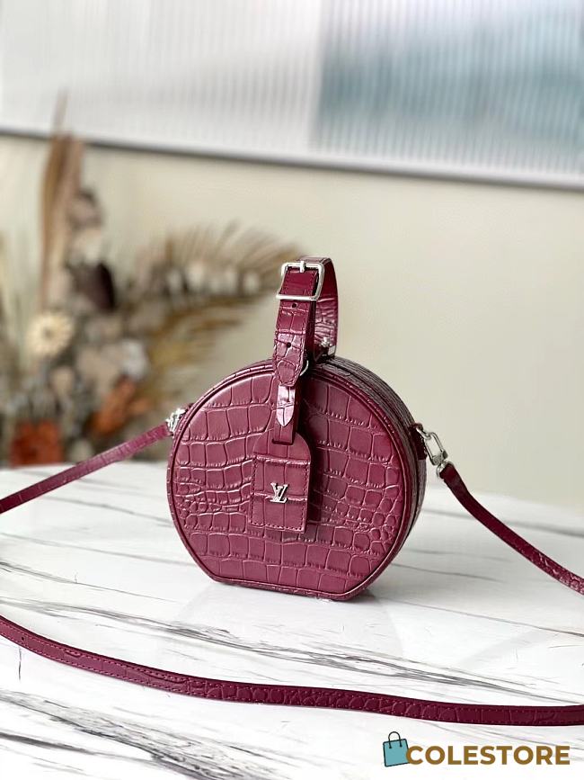 Louis Vuitton Petite Boite Chapeau In Rouge Alligator Leather  N98987 - 1