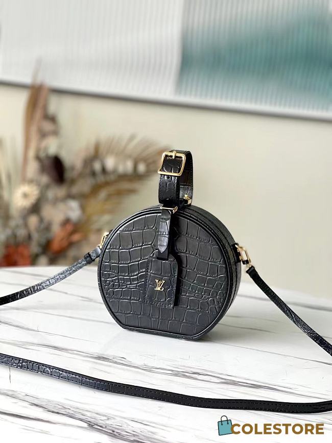 Louis Vuitton Petite Boite Chapeau RubisTourmaline Alligator Leather N98987 Size: 17.5X16.5X7.5cm - 1