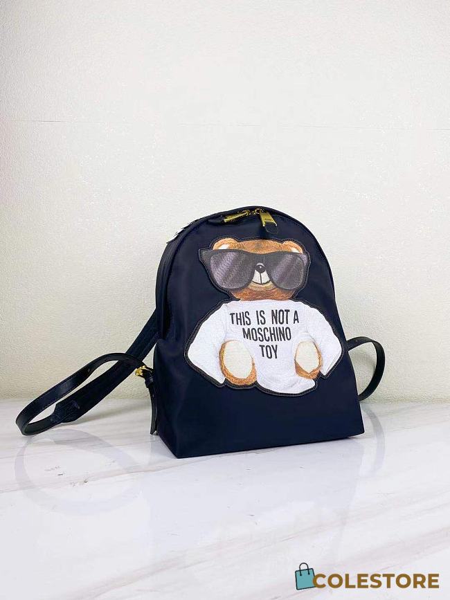 Moschino Teddy Bear Backpack In Black Size 31cmx25cmx11cm - 1