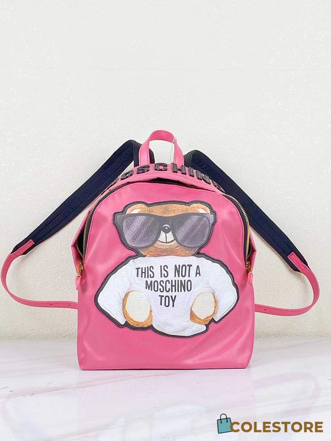 Moschino Teddy Bear Backpack In Pink  - 1