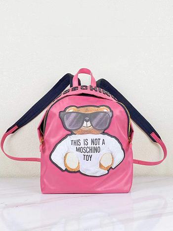 Moschino Teddy Bear Backpack In Pink 