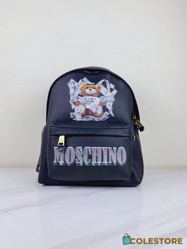 Moschino Teddy Bear Backpack In Dark Blue - 1