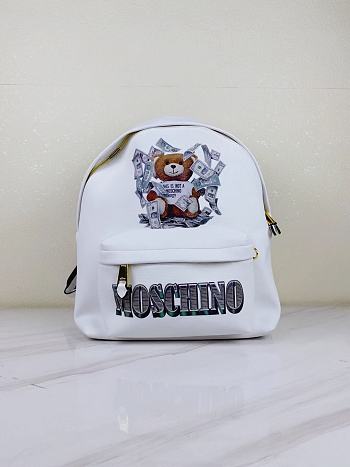 Moschino Teddy Bear Backpack In White Size 31cmx25cmx11cm