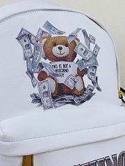 Moschino Teddy Bear Backpack In White Size 31cmx25cmx11cm - 4