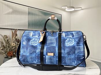 Louis Vuitton In Blue Keepall Bandouliere Damier 50 N50069 