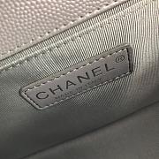 Chanel Boy Flap Bag Silver Chevron Calfskin 67086 Size 25cm - 4