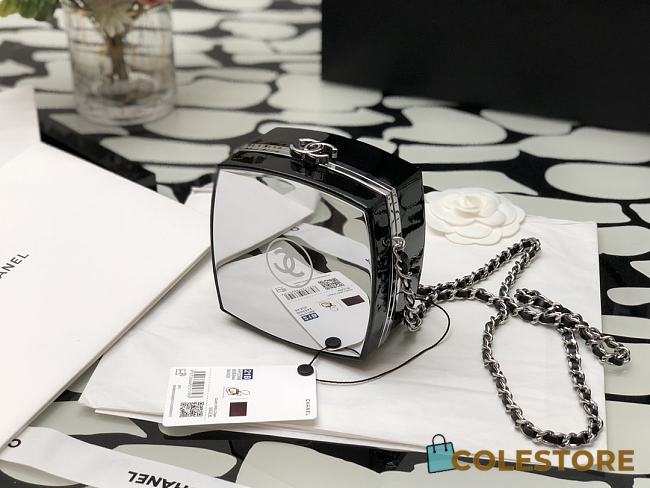 Chanel Runway Compact Powder Minaudiere Resin Plexiglass Box Bag Siver Hardware - 1