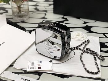 Chanel Runway Compact Powder Minaudiere Resin Plexiglass Box Bag Siver Hardware