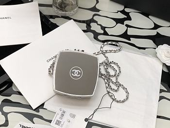 Chanel Runway Compact Powder Minaudiere Resin Plexiglass Box Bag In White