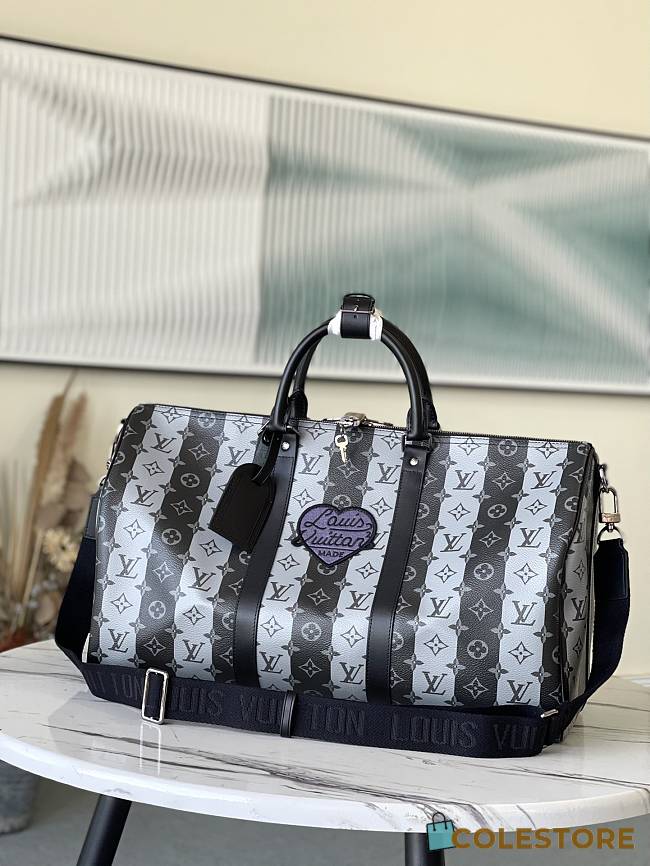Louis Vuitton Keepall Silver Stripe M40567  - 1