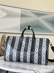 Louis Vuitton Keepall Silver Stripe M40567  - 6
