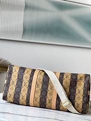 Louis Vuitton Keepall Silver Stripe In Brown M40567  - 4