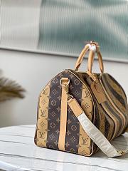 Louis Vuitton Keepall Silver Stripe In Brown M40567  - 6