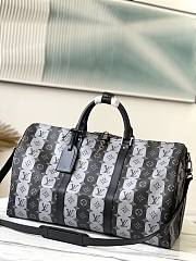 Louis Vuitton Keepall Silver Stripe In Black 50 M40567 - 1