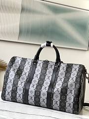 Louis Vuitton Keepall Silver Stripe In Black 50 M40567 - 3