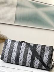 Louis Vuitton Keepall Silver Stripe In Black 50 M40567 - 4