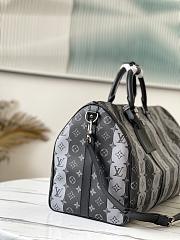Louis Vuitton Keepall Silver Stripe In Black 50 M40567 - 5