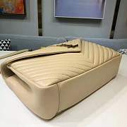 YSL Monogram Medium Beige Chervon Quilted Leather - 5