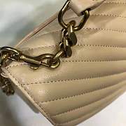 YSL Monogram Medium Beige Chervon Quilted Leather - 3