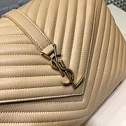 YSL Monogram Medium Beige Chervon Quilted Leather - 2