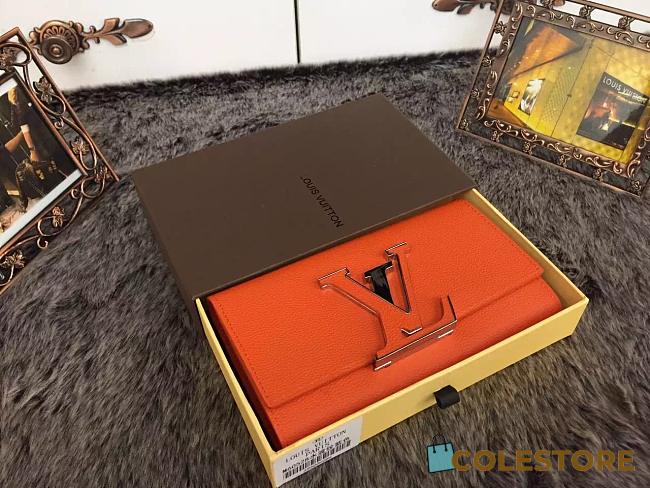 Louis Vuitton Black Wallet In Orange 61738 - 1