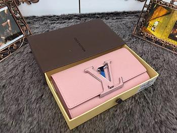 Louis Vuitton Black Wallet In Pink 61738 