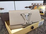 Louis Vuitton Black Wallet In Creme 61738  - 2