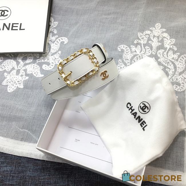 Chanel Belt In White - 1