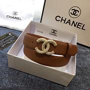 Chanel Pearl Double C Belt In Brown - 2