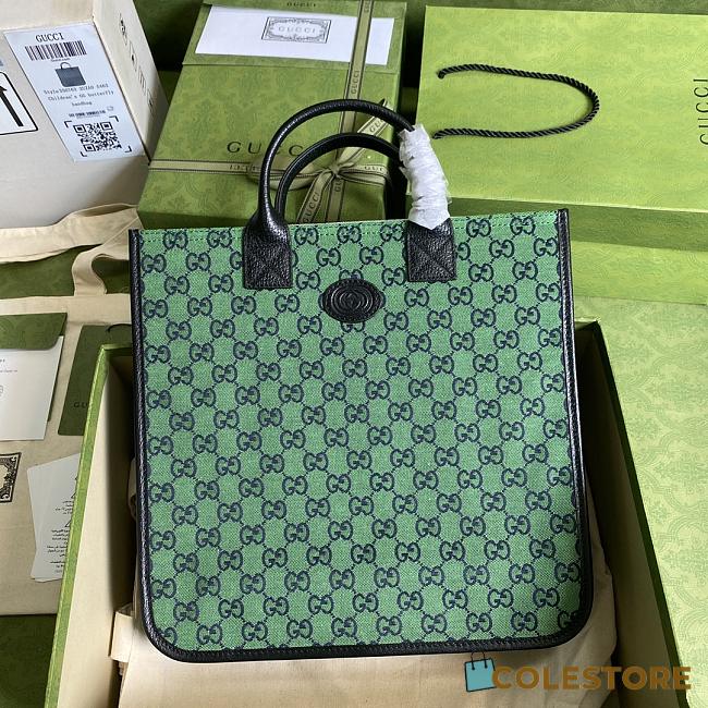 Children's GG Green Tote Bag 550763 Size 33.5x31.5x7.5cm - 1