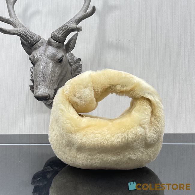 Bottega Veneta Shearling Mini BV Jodie Mystic In Light Yellow  - 1