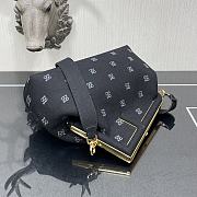 Fendi First Black Flannel Bag With Embroidery 8BP127 Size 32.5x15x23.5cm - 3