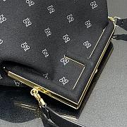 Fendi First Black Flannel Bag With Embroidery 8BP127 Size 32.5x15x23.5cm - 4