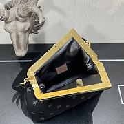 Fendi First Black Flannel Bag With Embroidery 8BP127 Size 32.5x15x23.5cm - 5
