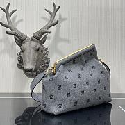 Fendi First Grey Flannel Bag With Embroidery 8BP127  - 5