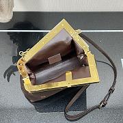 Fendi First Dark Brown Flannel Bag With Embroidery 8BP127 - 6