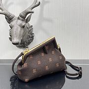 Fendi First Dark Brown Flannel Bag With Embroidery 8BP127 - 4