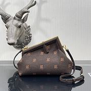 Fendi First Dark Brown Flannel Bag With Embroidery 8BP127 - 3