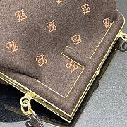 Fendi First Dark Brown Flannel Bag With Embroidery 8BP127 - 2