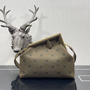 Fendi First Khaki Flannel Bag With Embroidery 8BP127 Size 32.5x15x23.5cm - 1