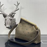 Fendi First Khaki Flannel Bag With Embroidery 8BP127 Size 32.5x15x23.5cm - 4